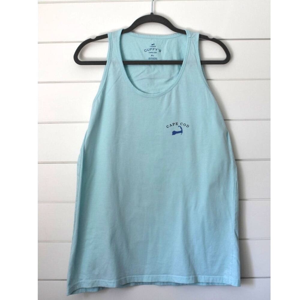 Cuffy's Cape Cod Tank Top Women's Size XL Teal Sleeveless Massachusetts Logo